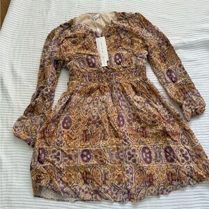Elegant Purple and Gold Mini Dress